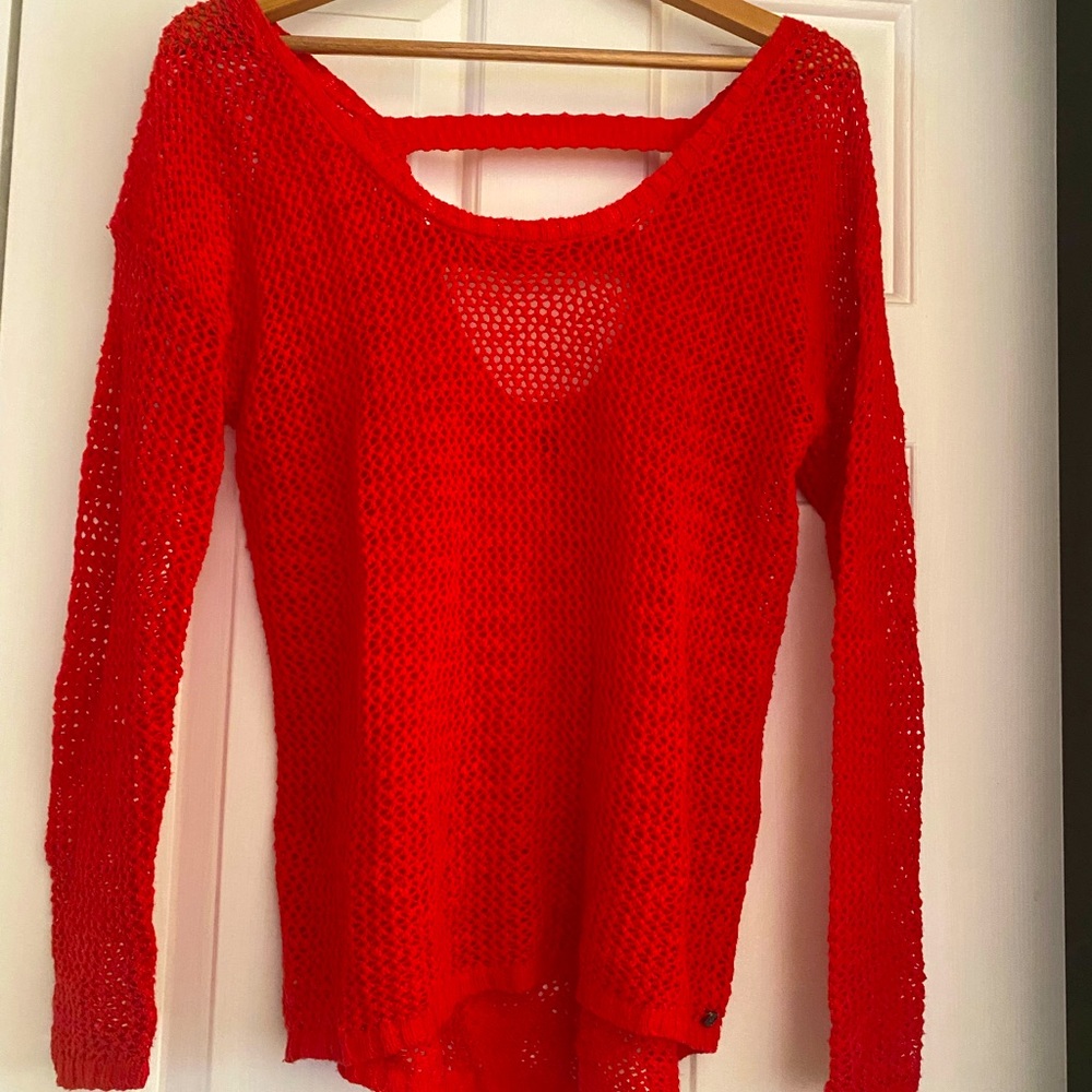 Women’s Soybu size medium open weave sweater with cool back detail